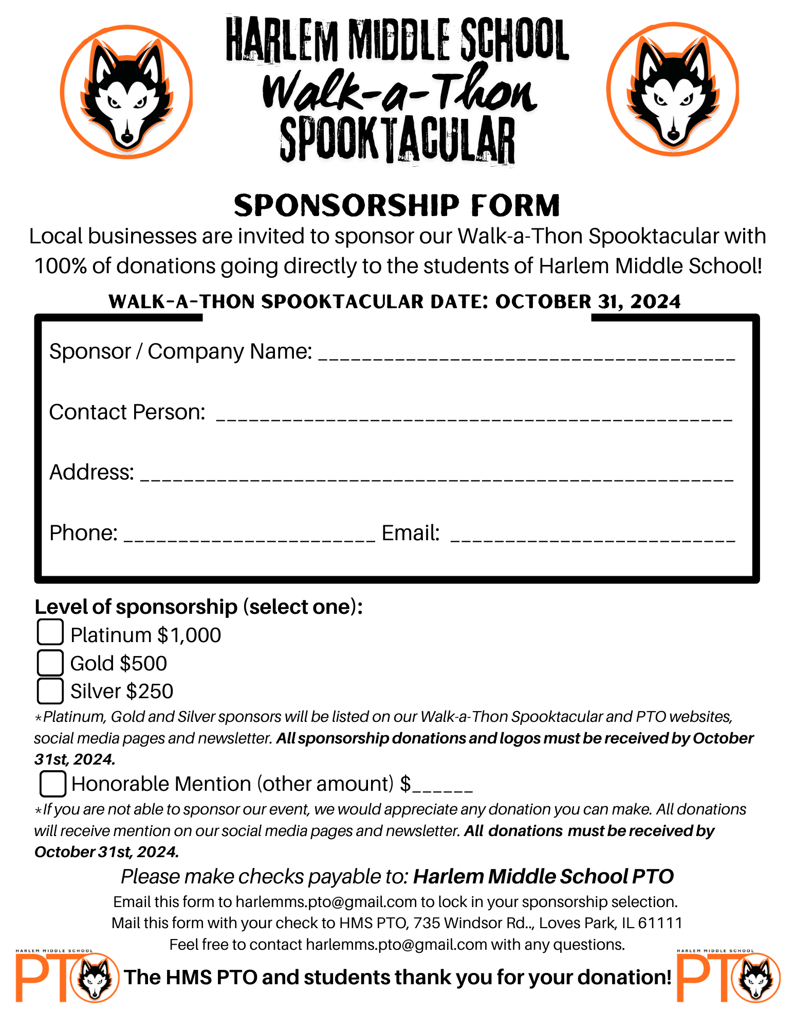 BUSINESS SPONSOR FORM