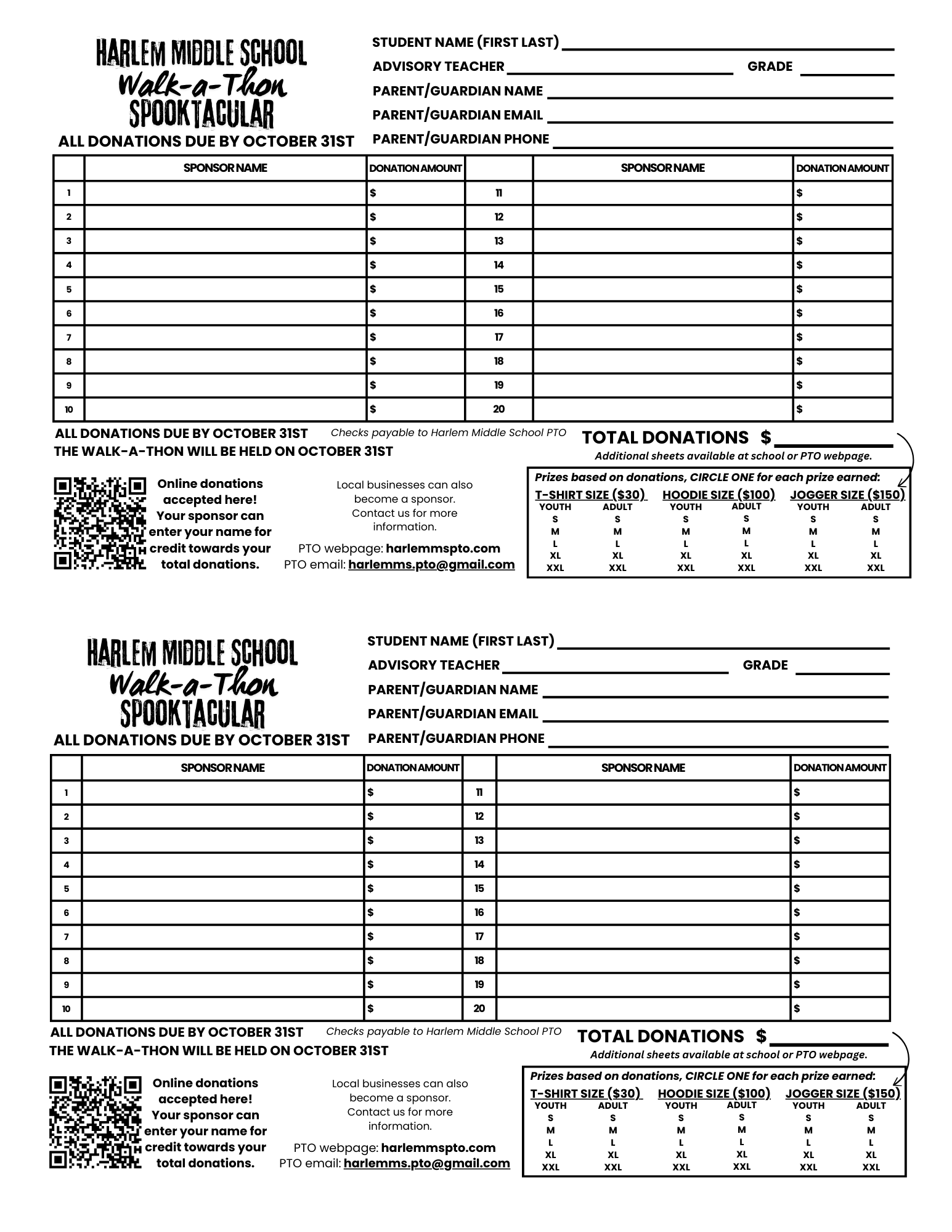 HMS Walkathon Donation Form